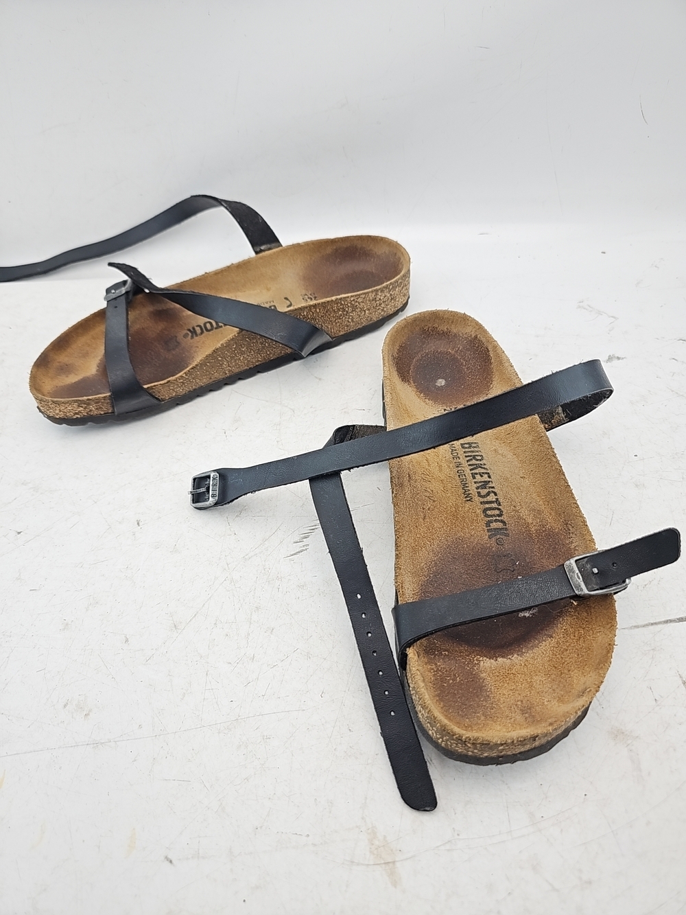 Birkenstock Women's Black Leather Multi-Strap Sandals Size 38
